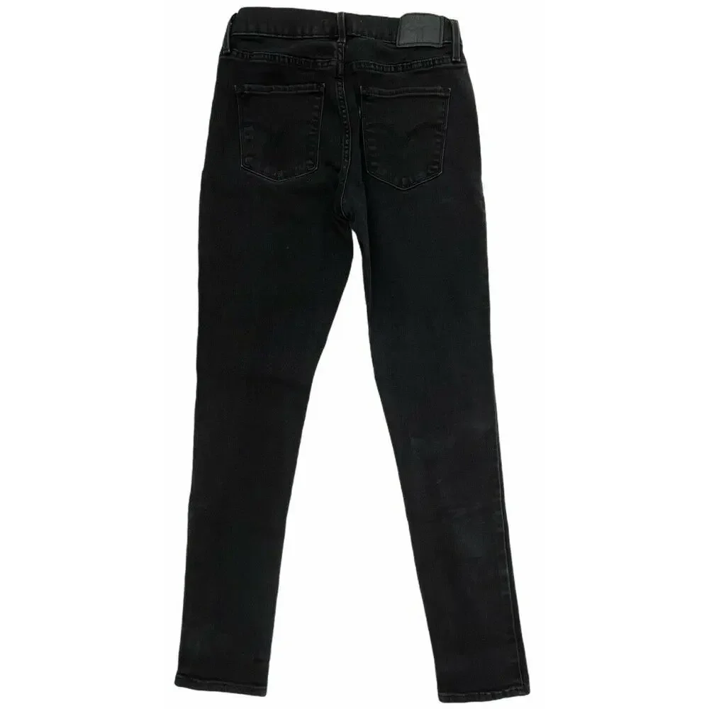 Levis 311 Shaping Skinny Jeans Womens Size 27 Black Stretch Denim Mid Rise STAIN